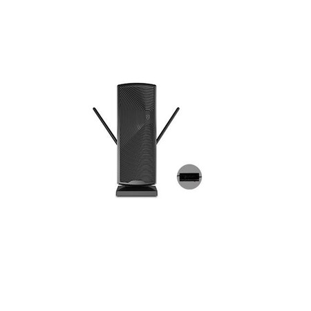 Antop Antenna ANTOP Antenna AT-405BV - Black Mini Tower SmartPass Amplified Indoor & Outdoor HDTV Antenna; VHF Enhanced AT-405BV - Black